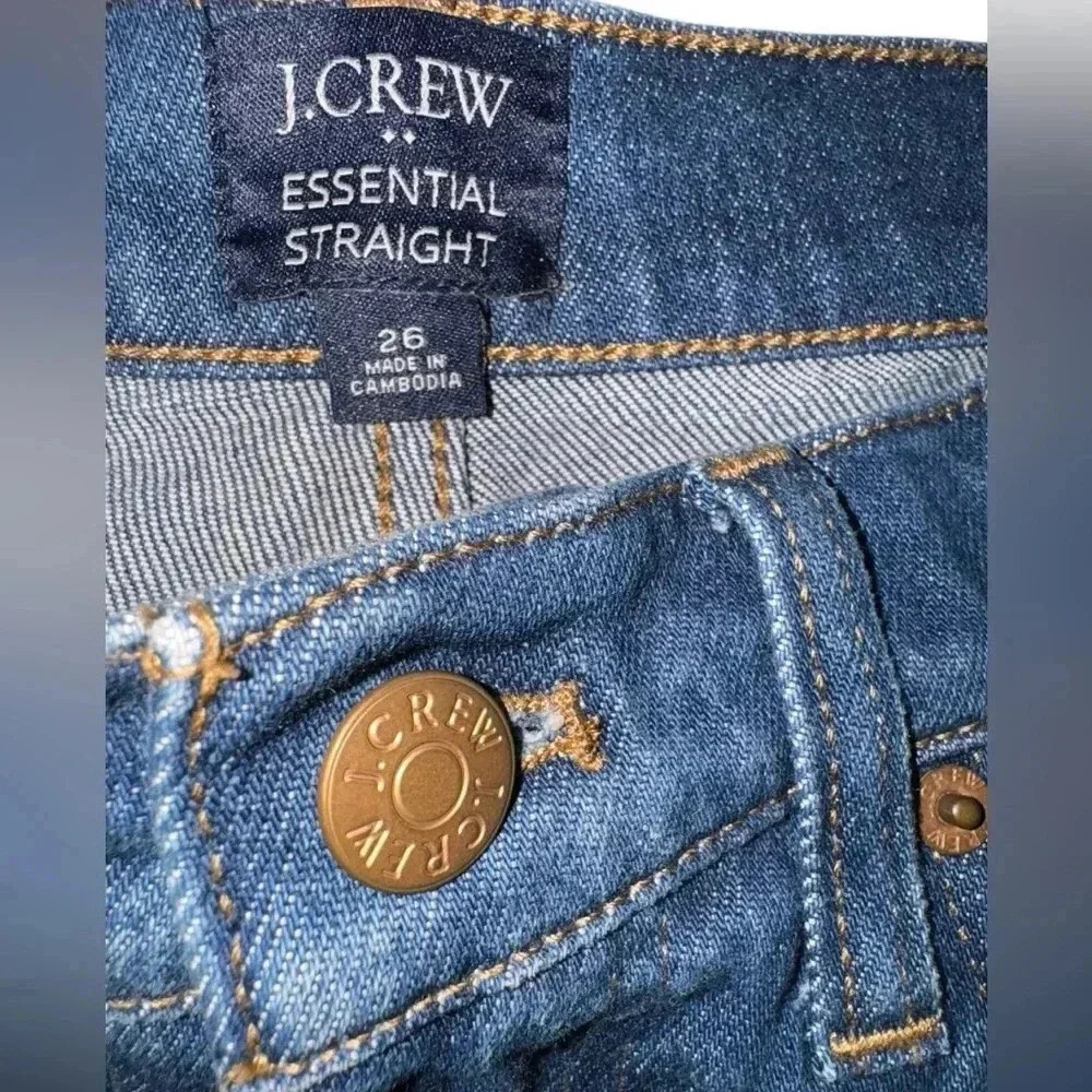 J.Crew Jeans Mens 26 Blue Essential Straight Medium Wash - Picture 5 of 8